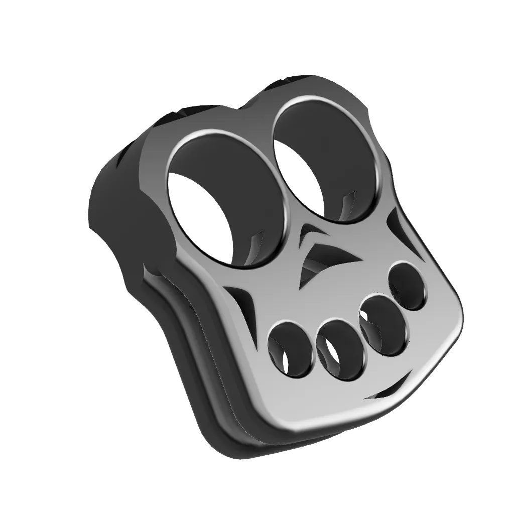 2 Finger Knuckle Duster Schlagring aus Messing mit Gürtelbefestigung