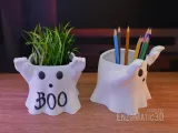 flower pot ghost Boo horror halloween pencil holder STL-2