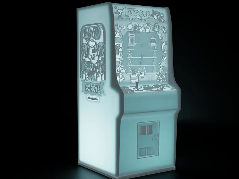 Popeye Arcade Cabinet with Lithophane