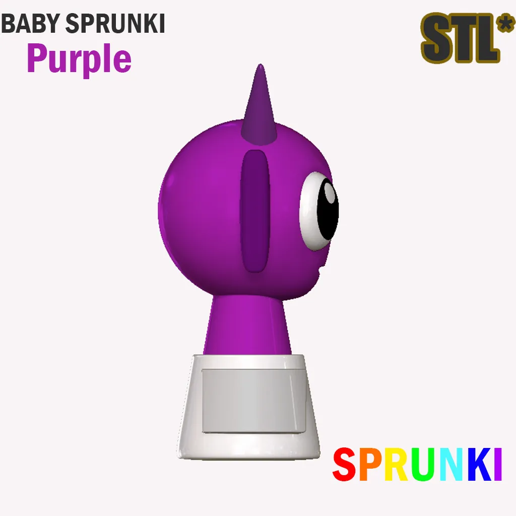 STL Sprunki Incredibox Baby Purple Sprunki STL 3D Character