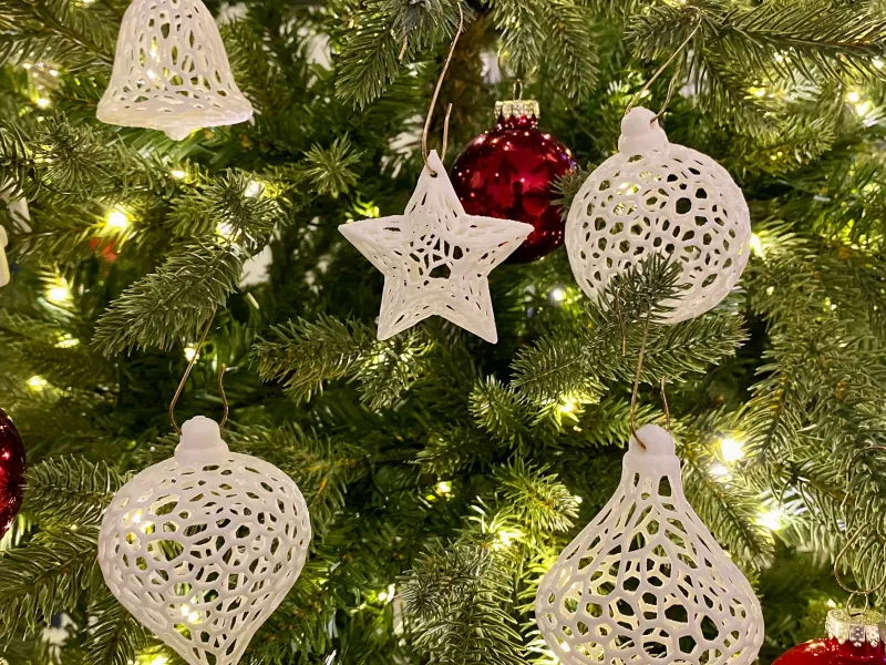 Voronoi Christmas Tree Ornament Collection - 5 Models
