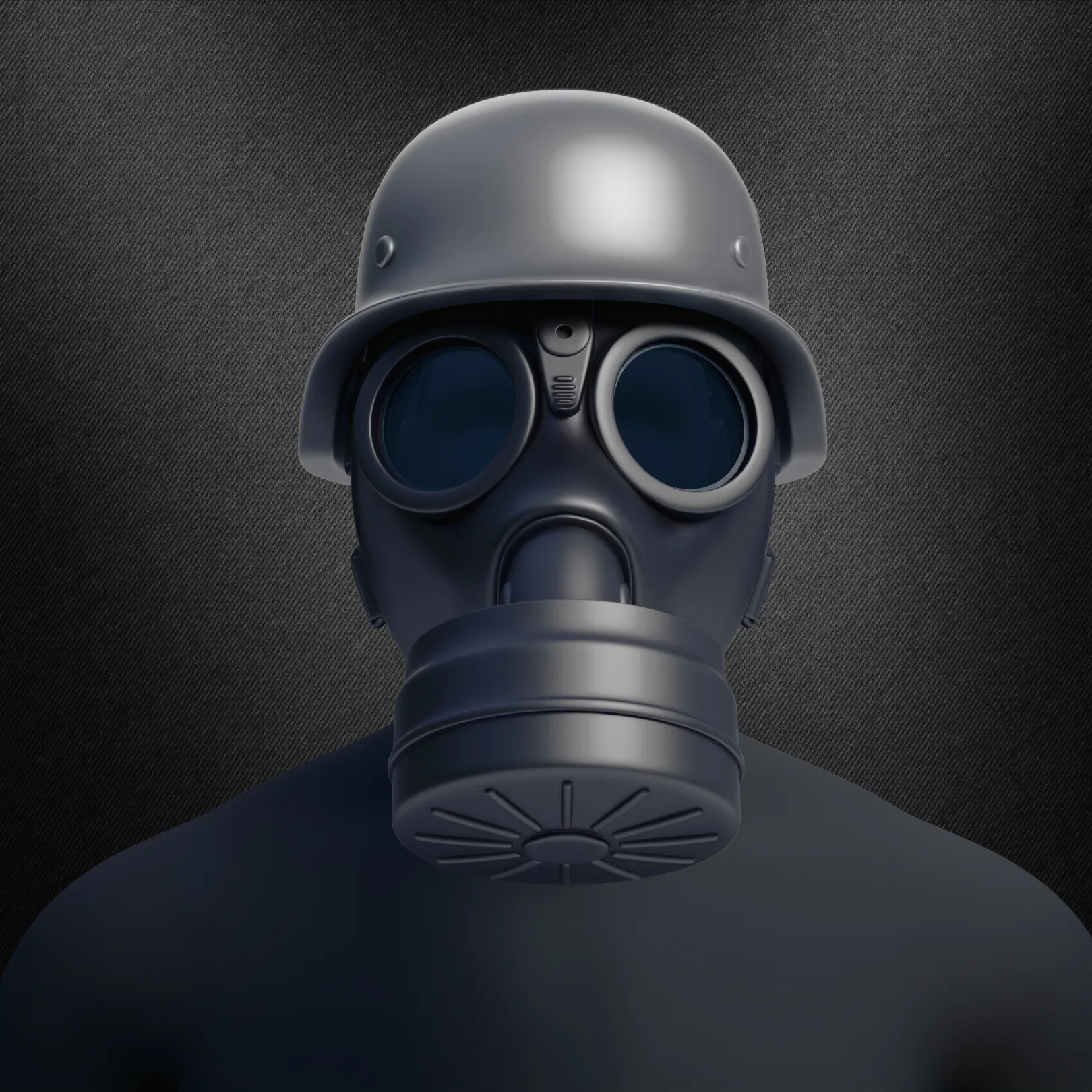 German WWII M35 Helmet & M38 Gas Mask - Replica Model