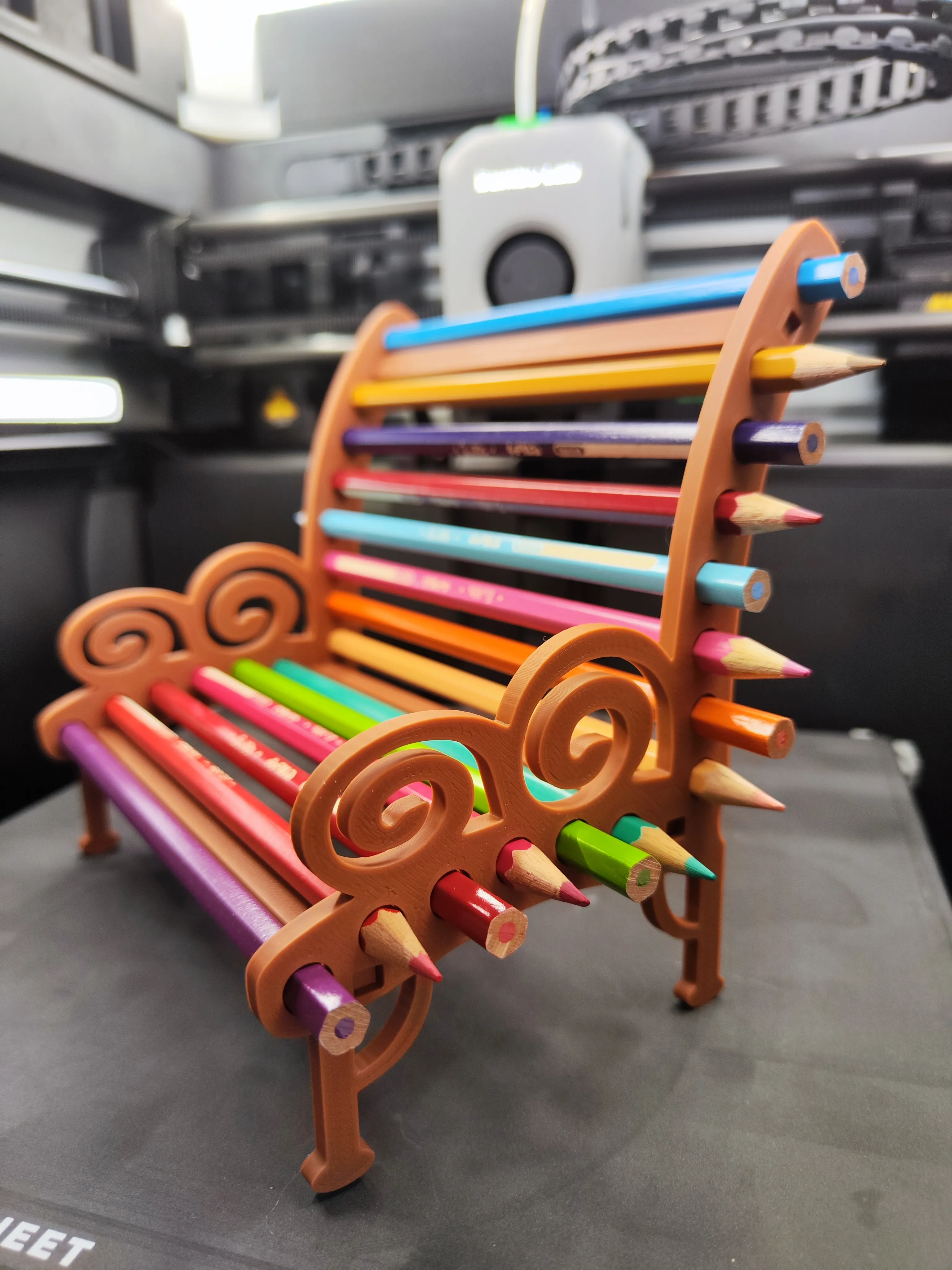 Pencil storage bench