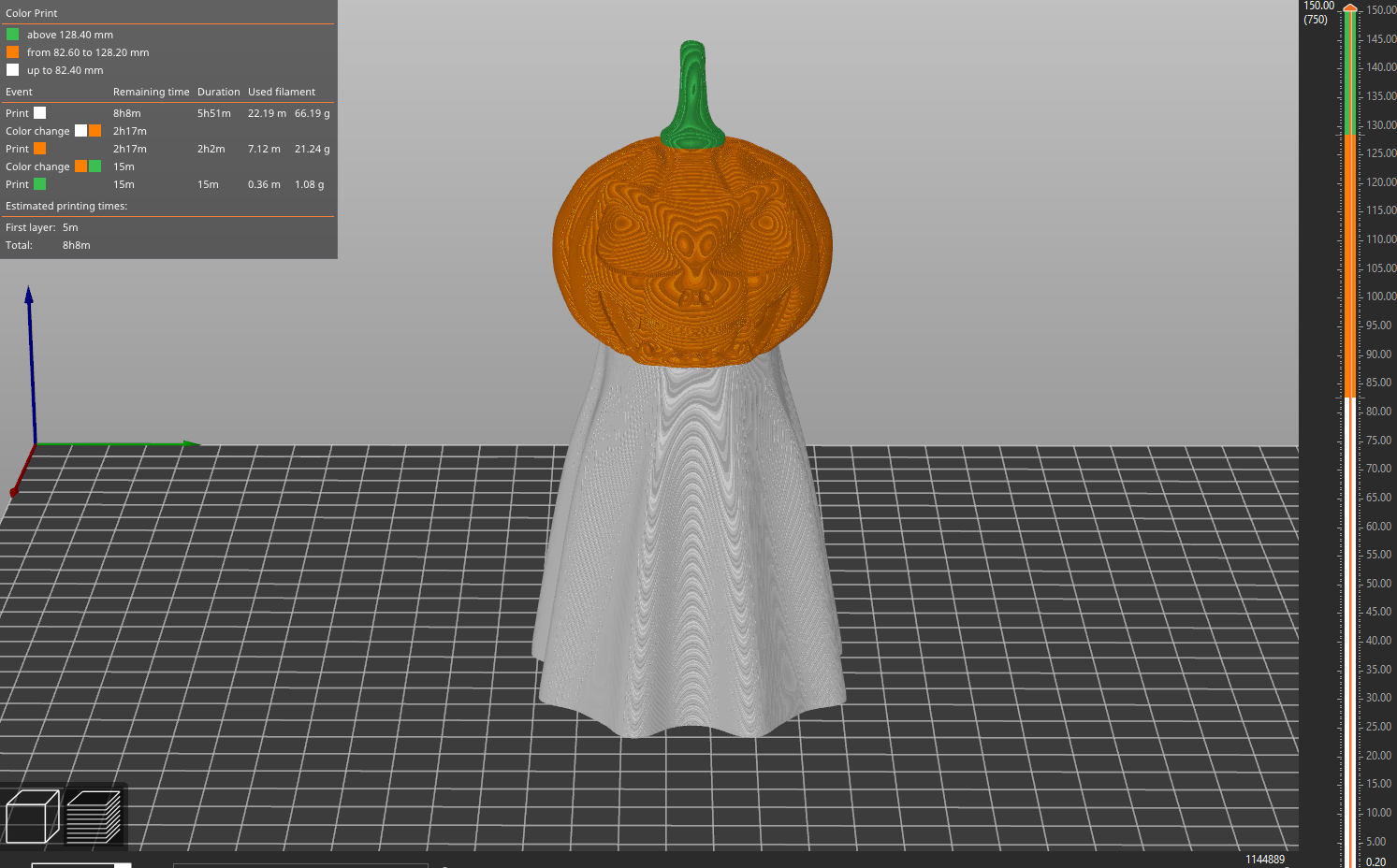 Pumpkin Ghost with hideable Legs