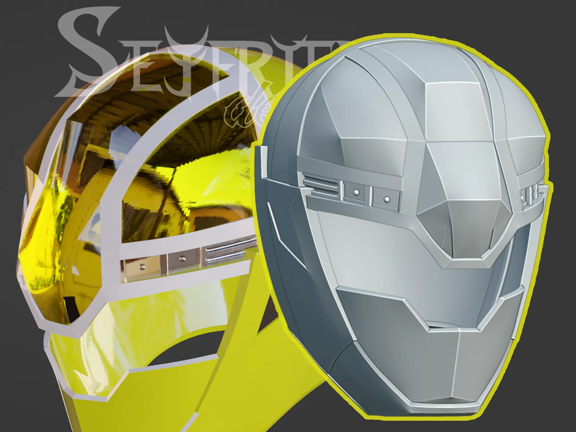 Mashin Sentai Kiramager Kira Yellow cosplay helmet 3D