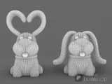 knitted Dog in love - Valentine's Day - 3MF - STL-3