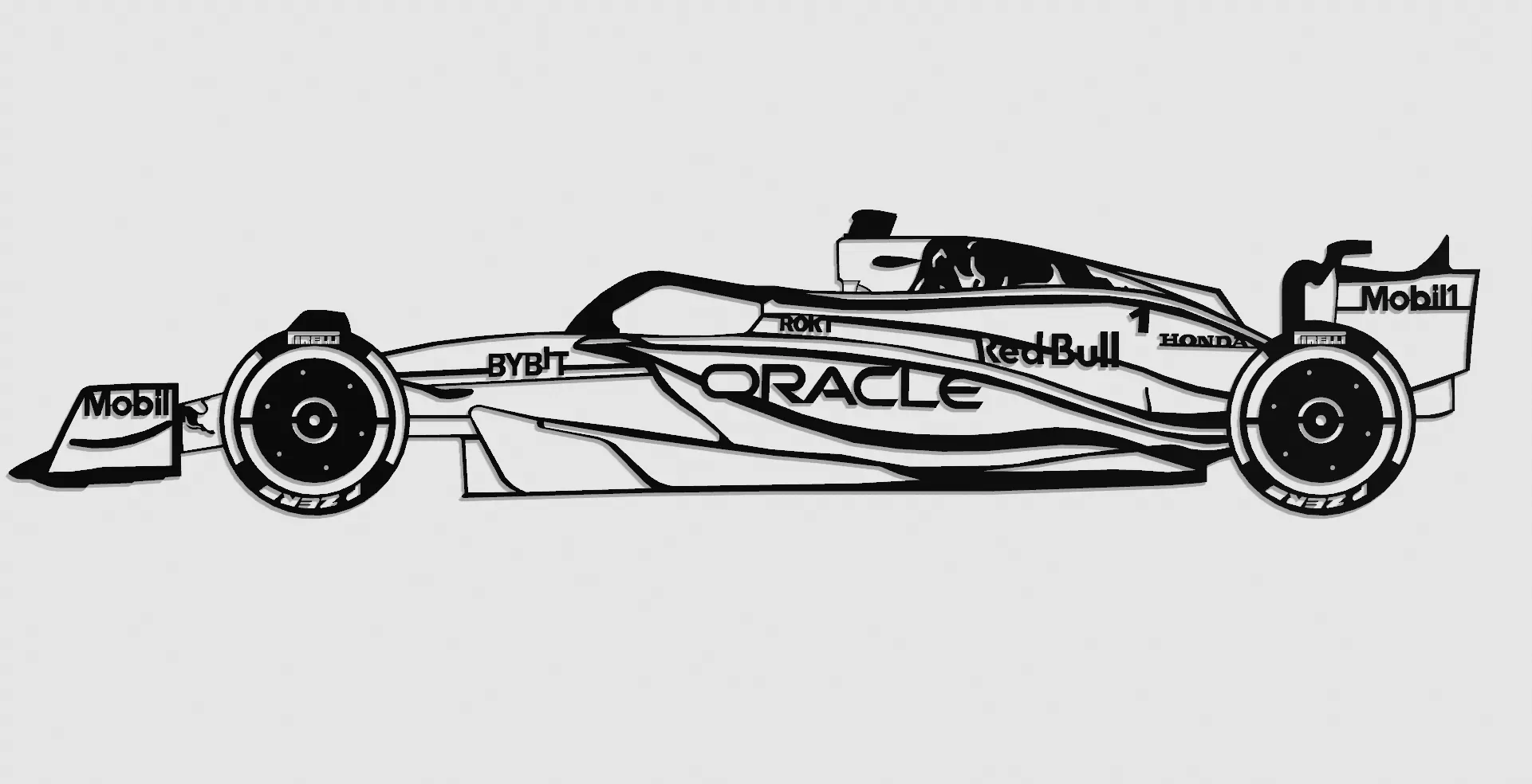 Red bull F1 RB20 2024 Side silhouette detailed