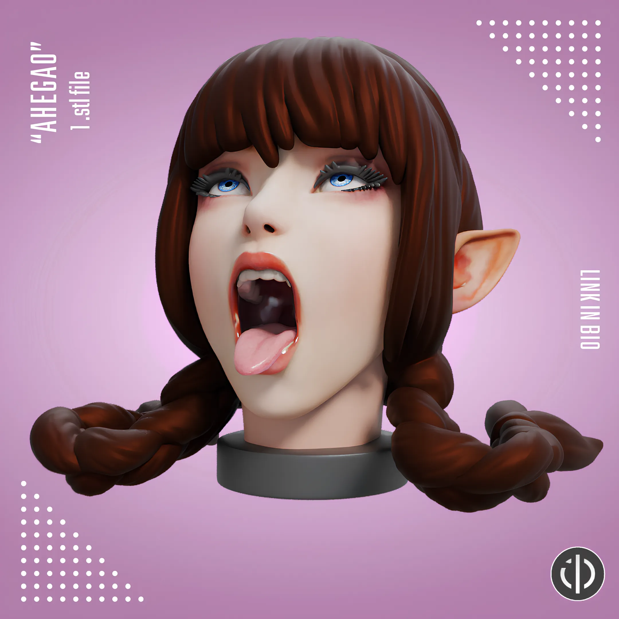 Bust Decoration Dice Tower "Ahegao"