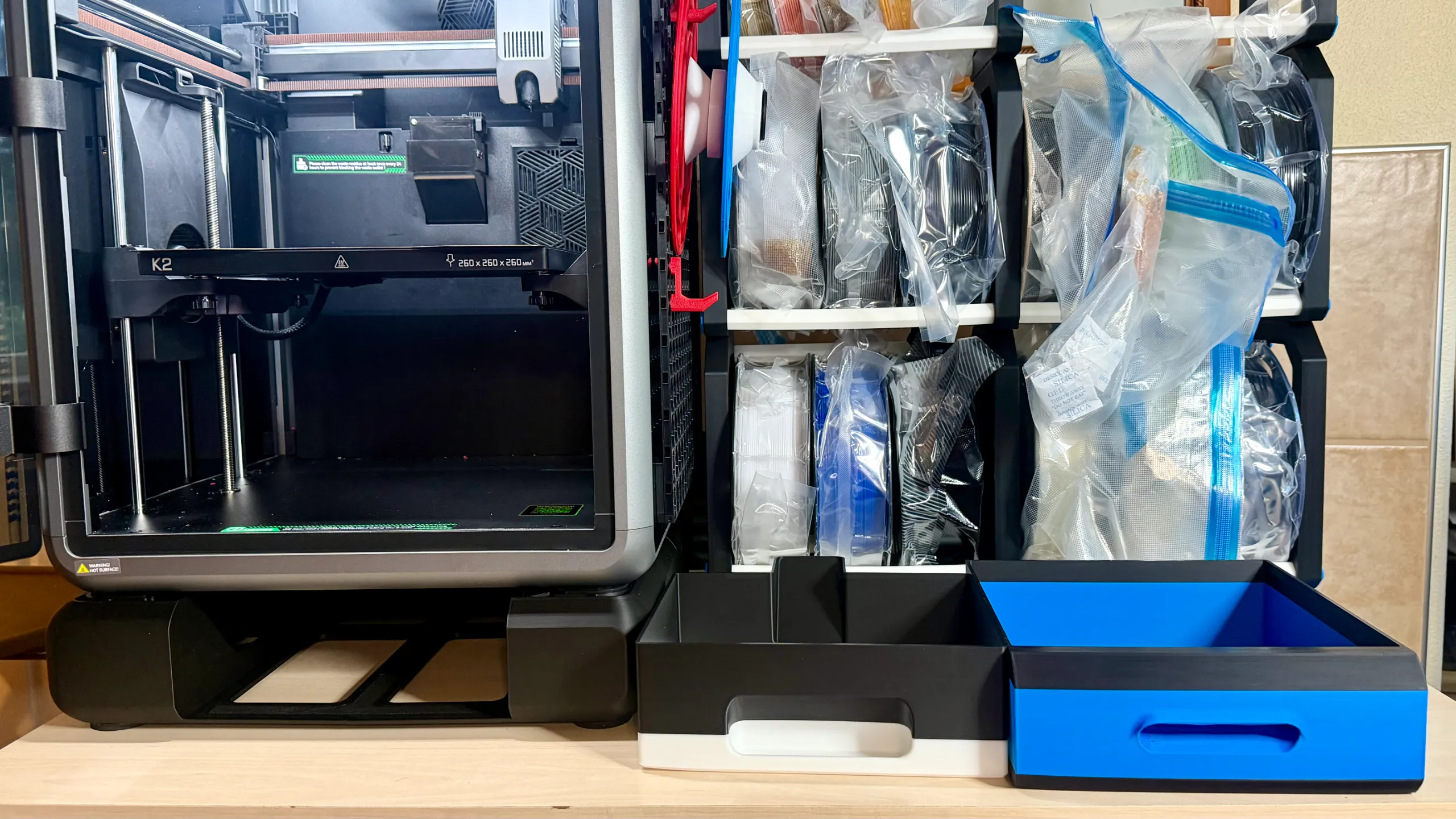Creality K2 Base with tool drawer and waste chute drawer !!!-1