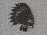 apache skull vinyl wall clock-1