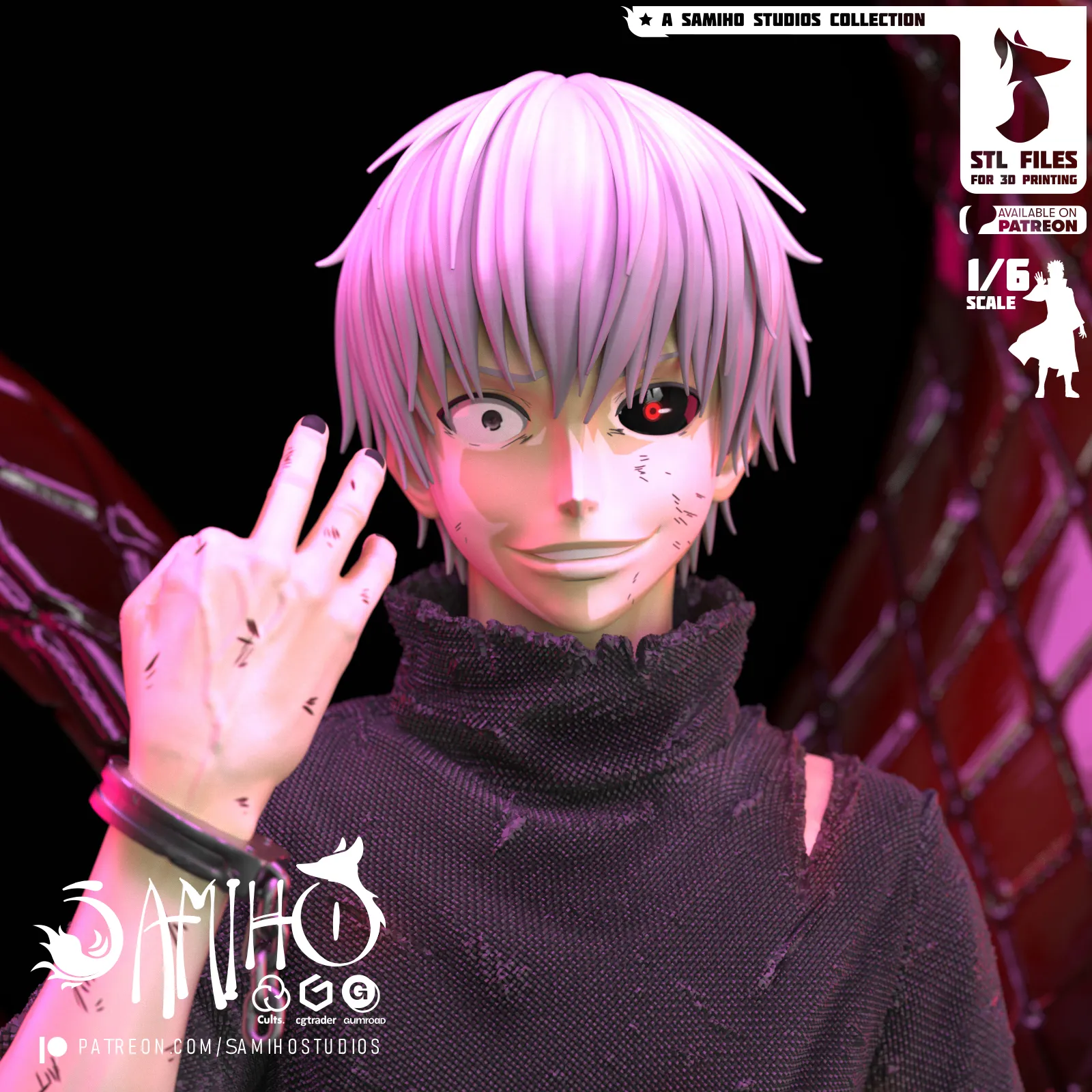 Samiho Studios - Kaneki Ken: STLs ready for printing