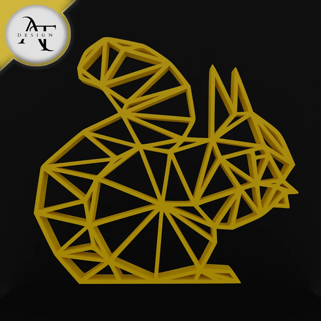 Squirrel - Geometric - 2D Wall Art Decor