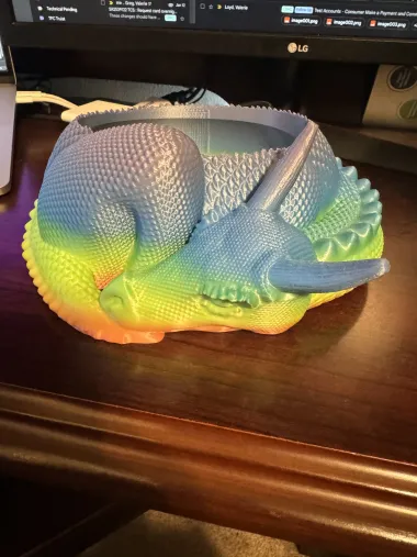 SLEEPY DRAGON CANDY BOWL / PLANTER - NO SUPPORTS-0