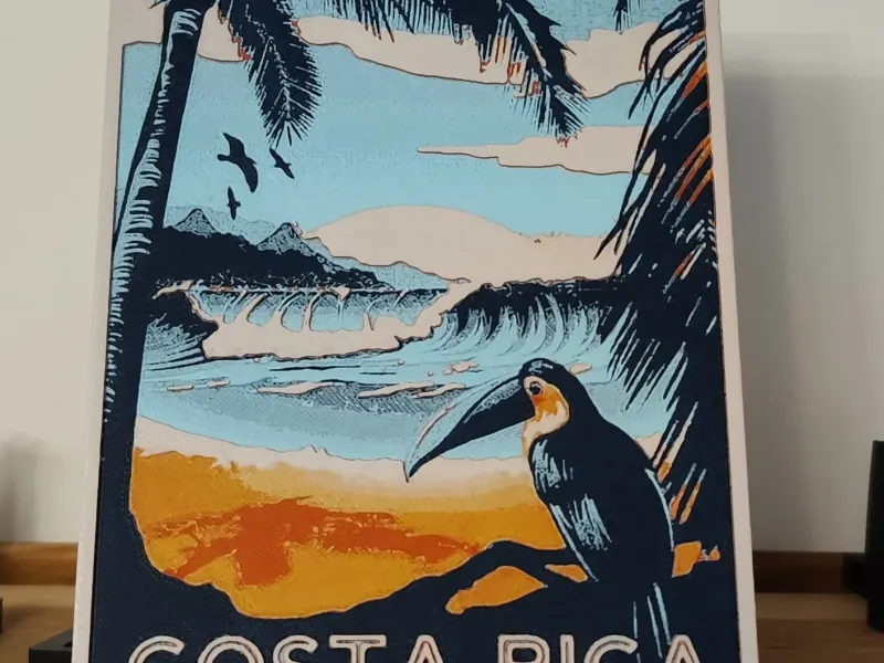 Costa rica vintage poster hueforge