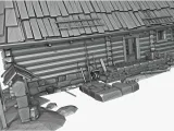 Slavic Medieval Tailor House with Interior Low Poly Style-1