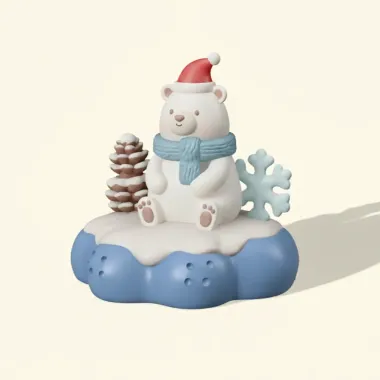 Winter polar bear figure-0