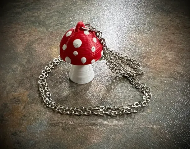 Mushroom Necklace Pendant & Earrings