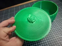 Elegant Ribbed Trinket Box with Rose Lid-7