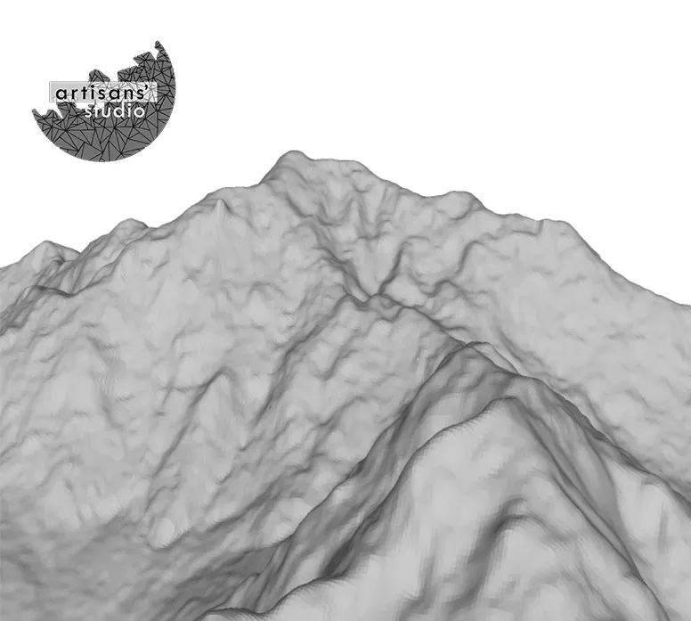 Rakaposhi Mt STL File - 3D Topographic Model