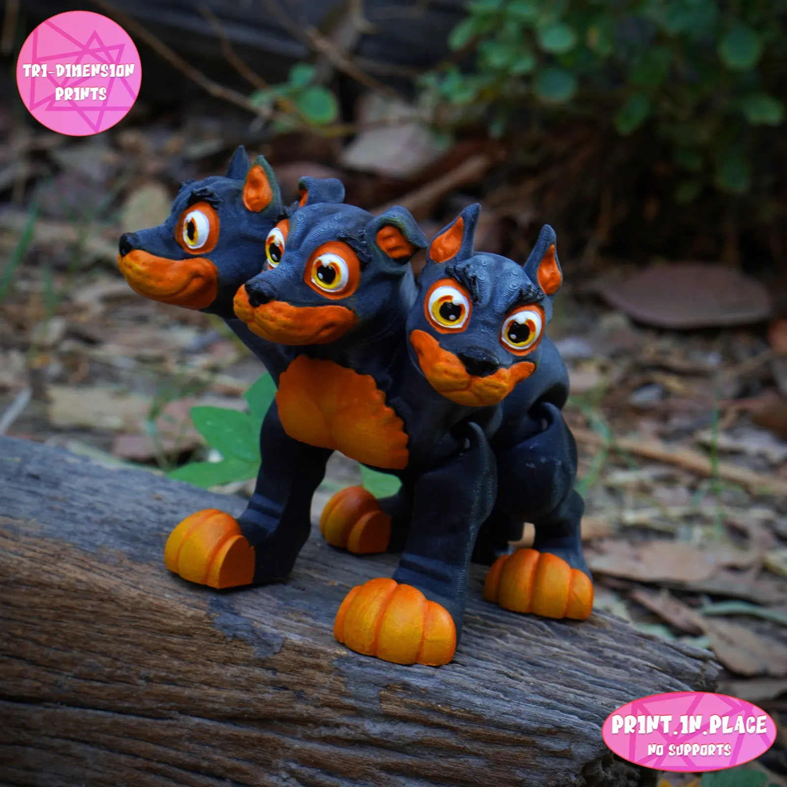 Print In Place Cute Flexi Cerberus Dog