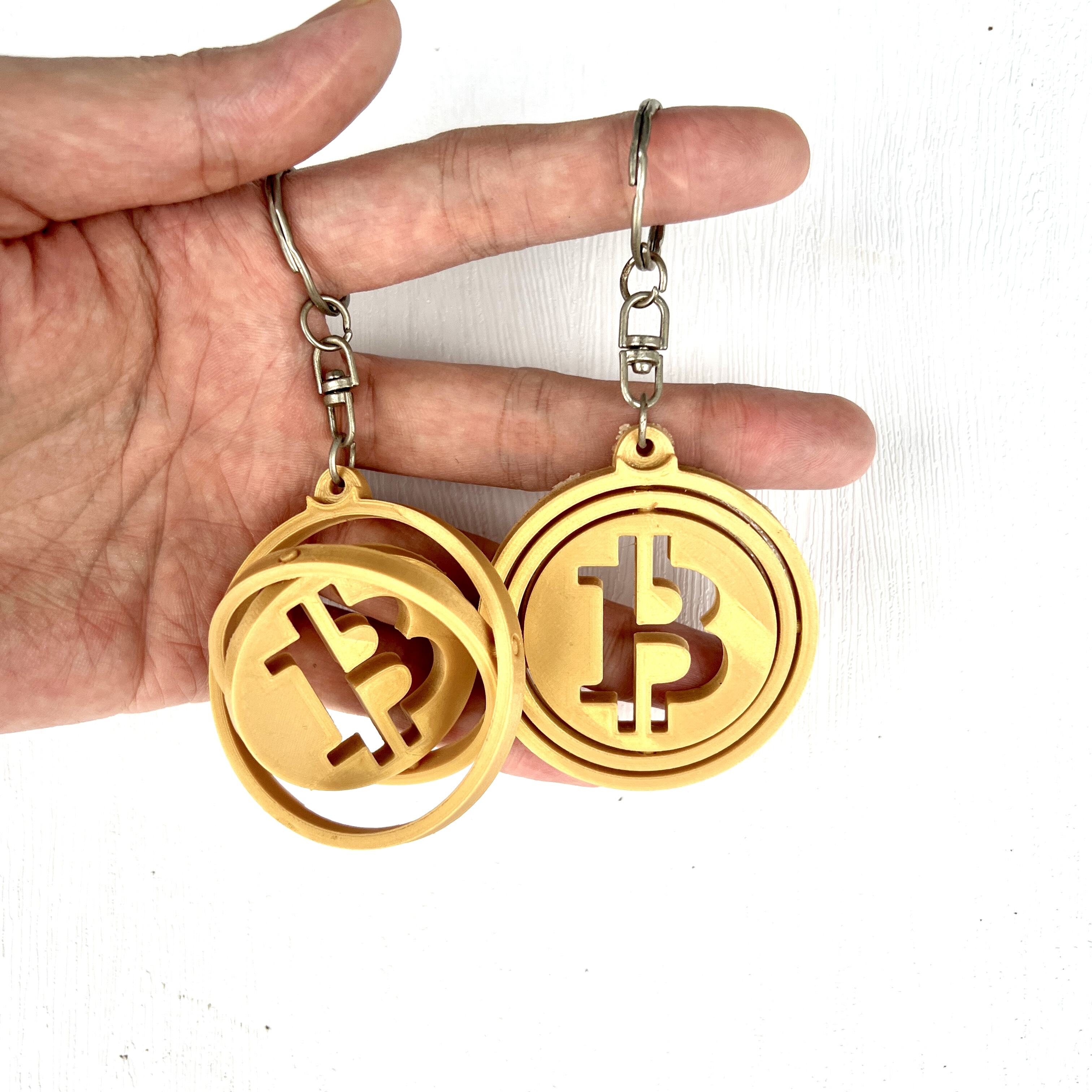 Bitcoin 3D Turning Keychain