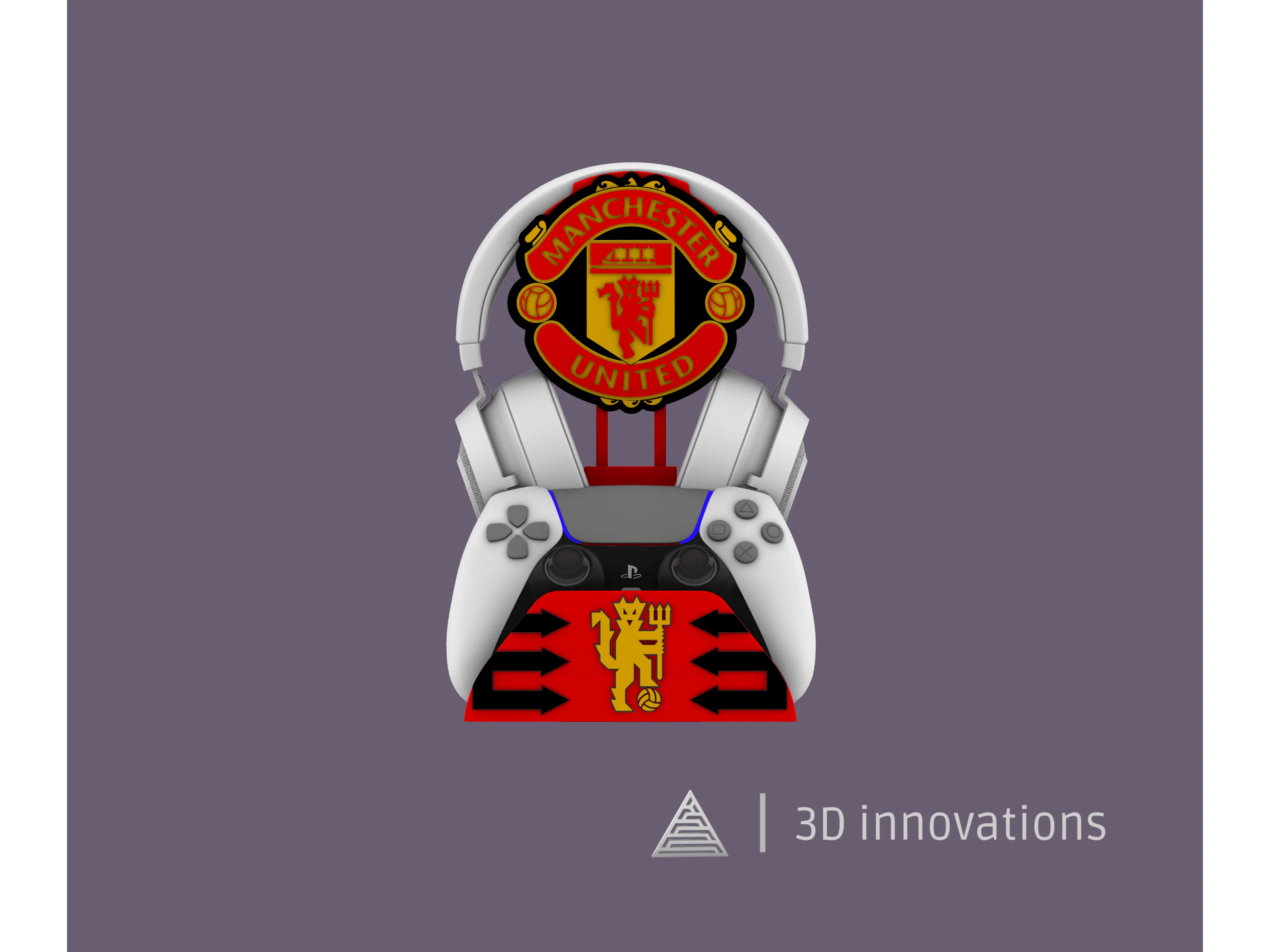 MANCHESTER UNITED CONTROLLER HOLDER AND HEADPHONE PS5/PS4