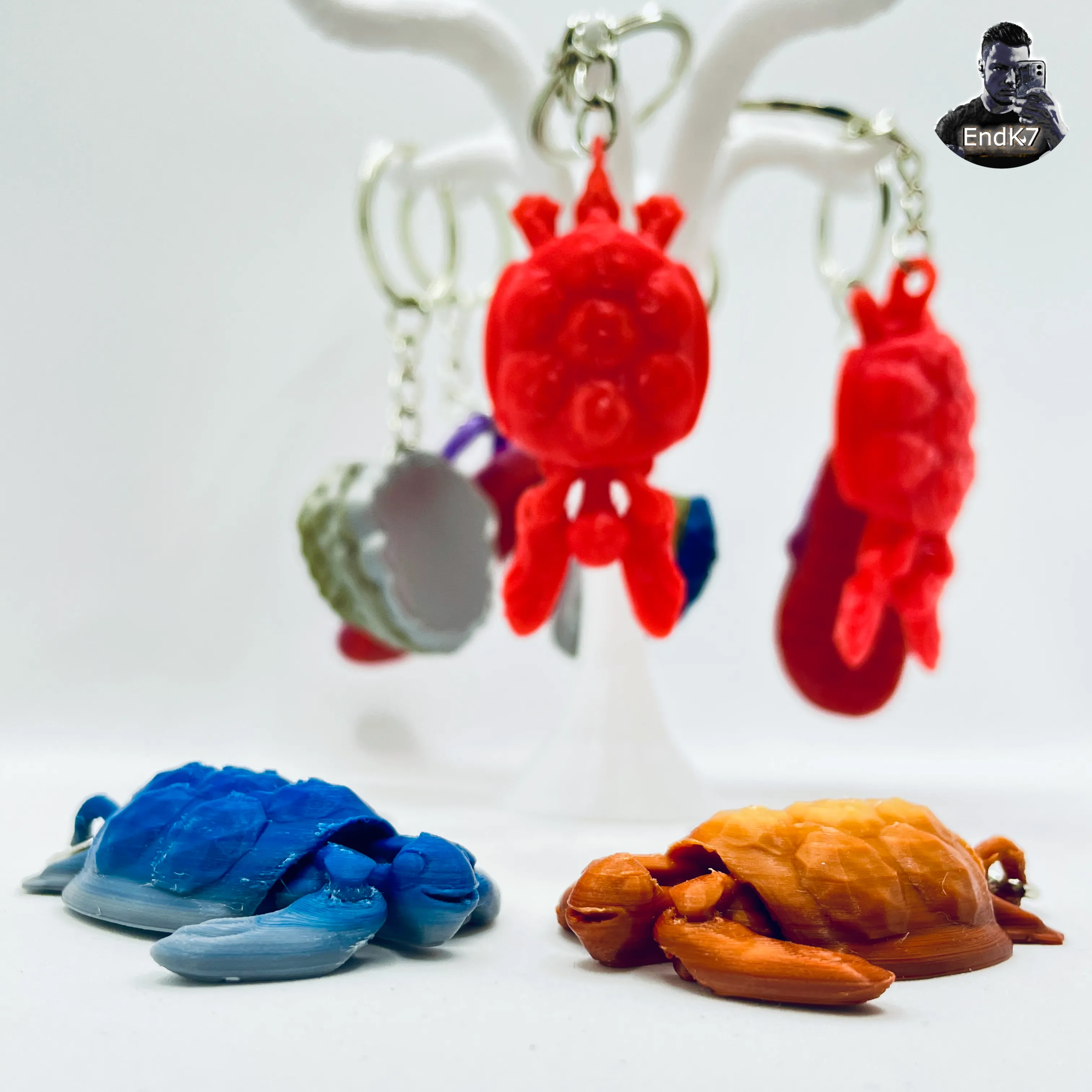 Cute Tiny Turtle Keychain - flexi Fin - Articulated