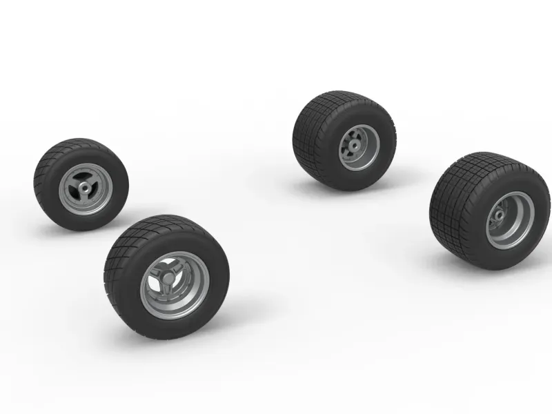 Wheel set of 600 Micro sprint car Scale 1:25