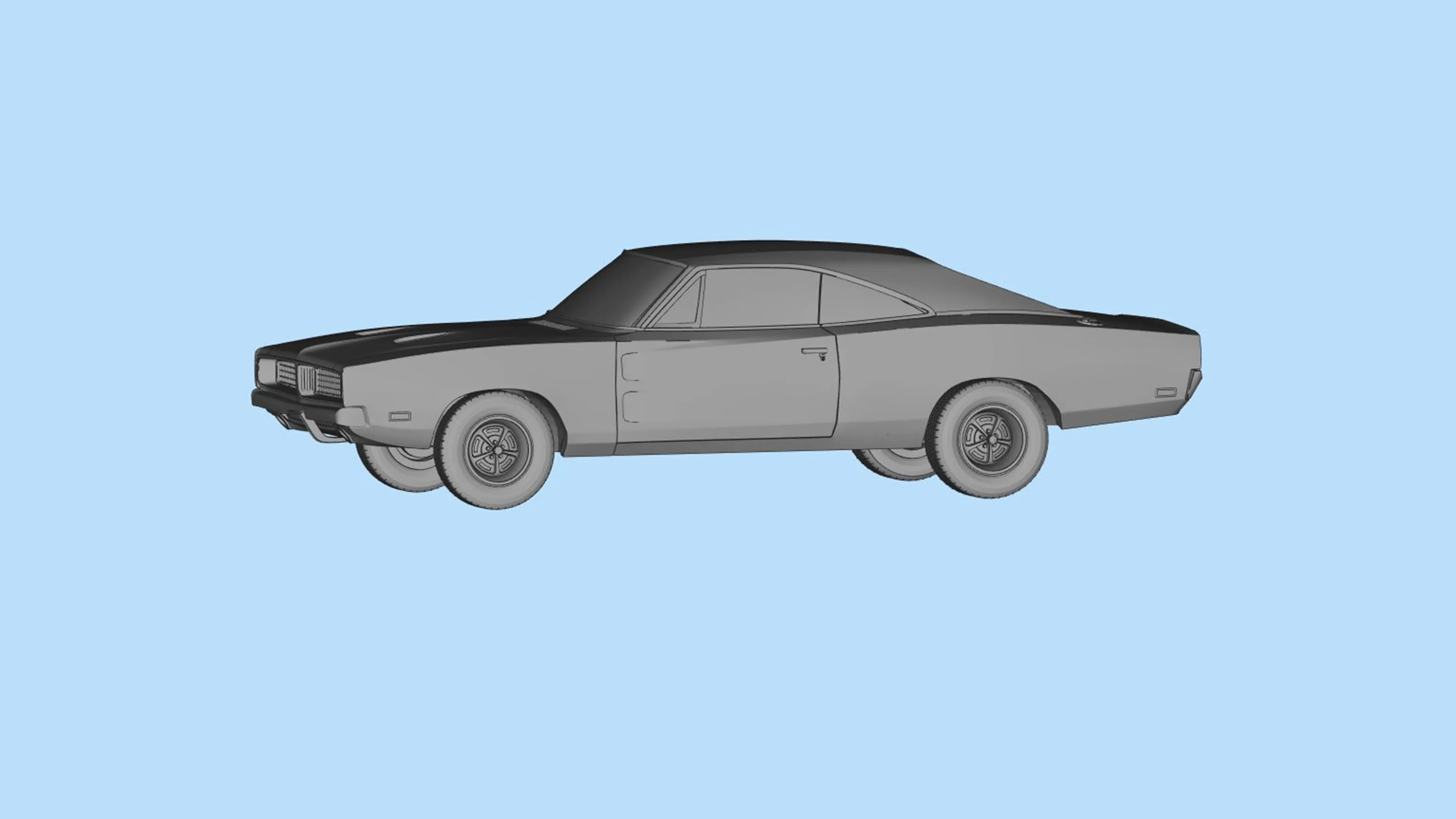 Musclecar Charger dodge 3d print model toy Car STL File
