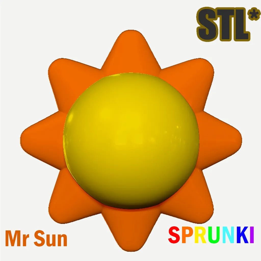 Sprunki 3D Incredibox Mr. Sun STL 3D Character Fanart