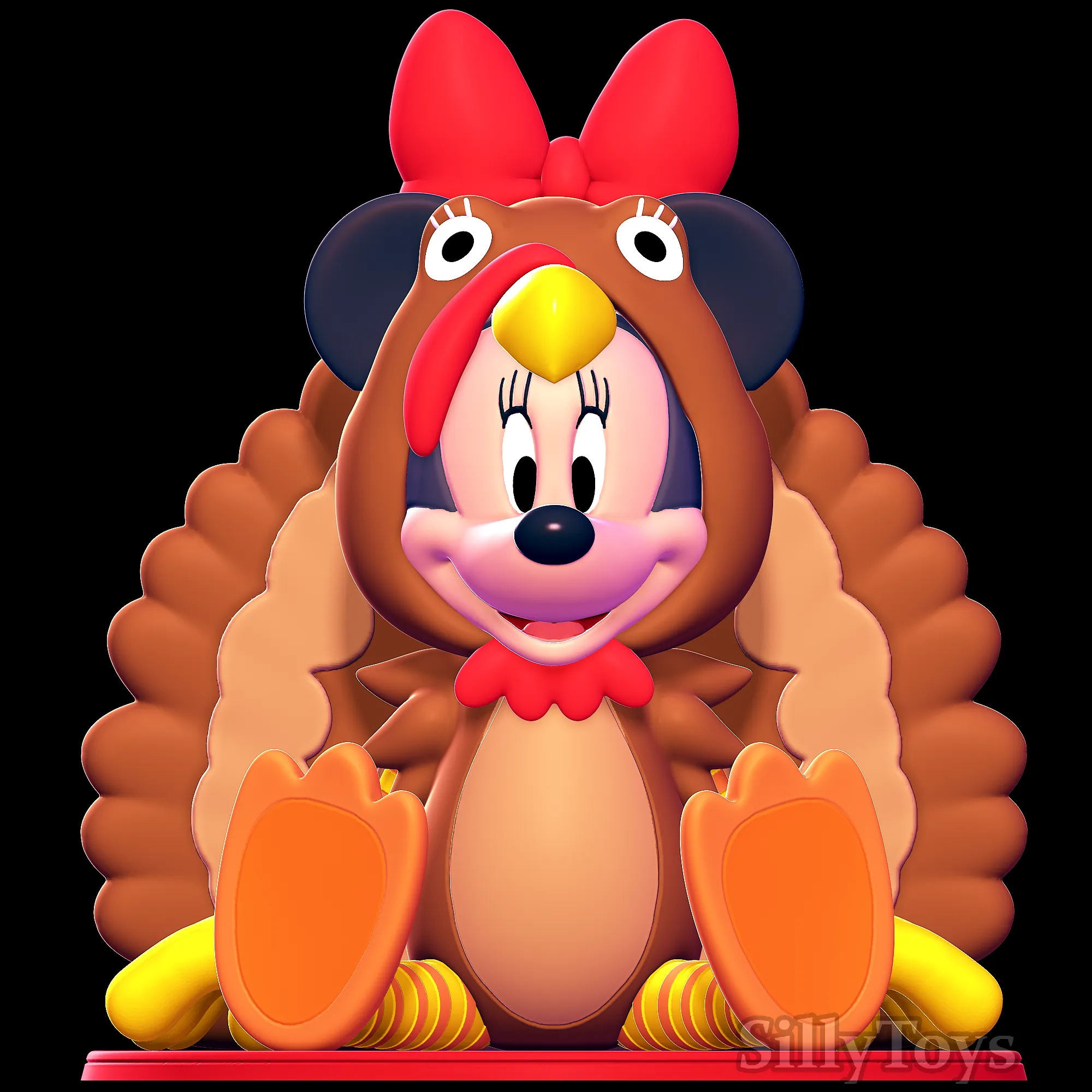 characters & creatures stl descarga - minnie mouse thanksgiving