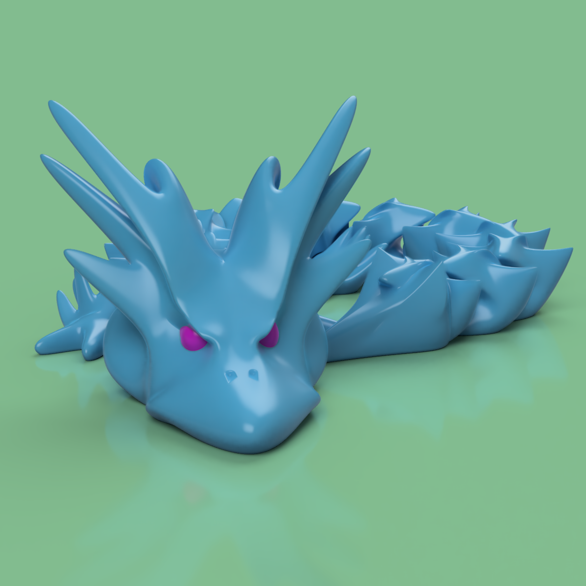 Horny Dragon Print In Place Articulated Dragon 3d Models Download Creality Cloud 5714