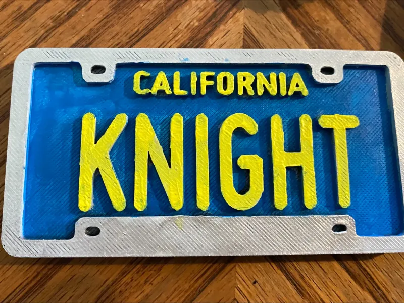 Imán de nevera con matrícula de Knight Rider