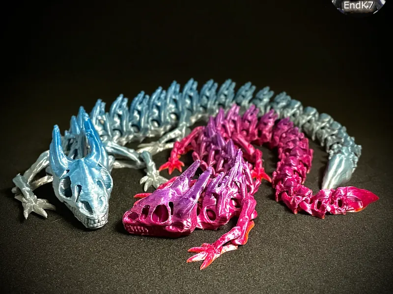 Skeleton Dragon - Articulated - Print in Place - No Supports