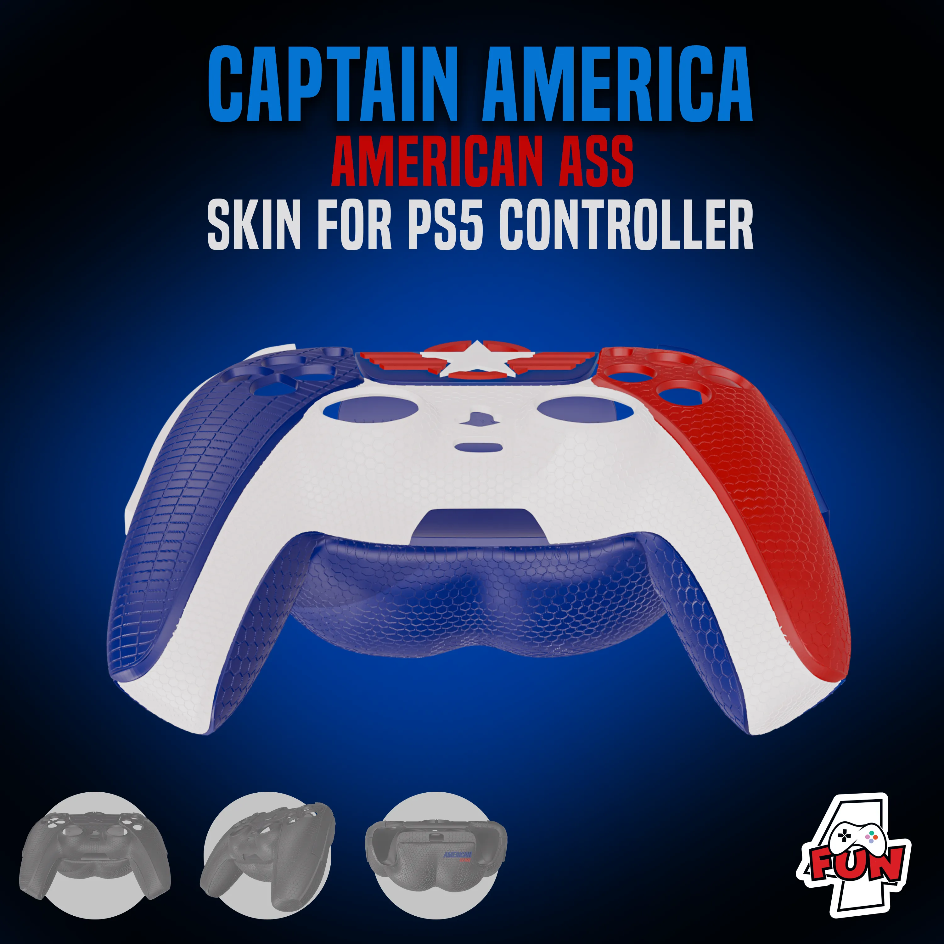 CAPTAIN AMERICA PS5 BOOTY CONTROLLER COVER (decorative)