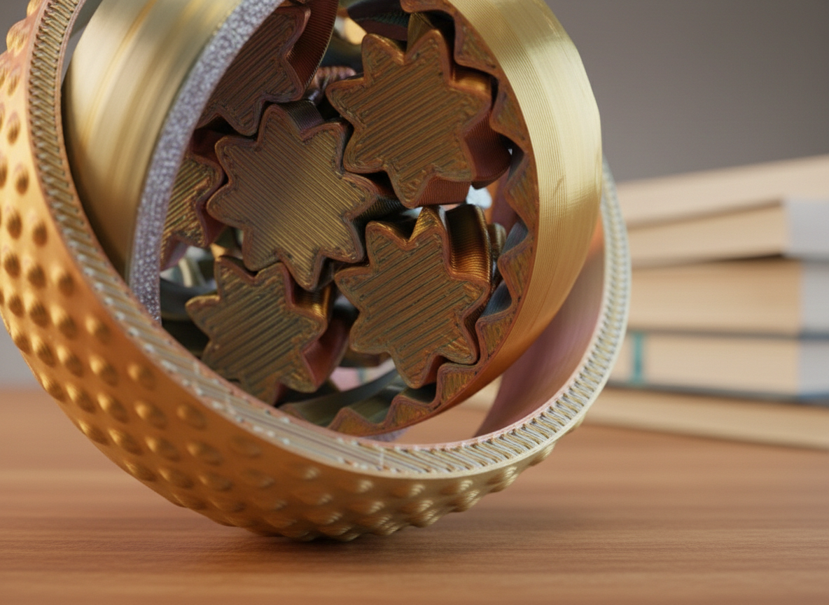 Rugged Print-in-Place Gyro Gear Spinner