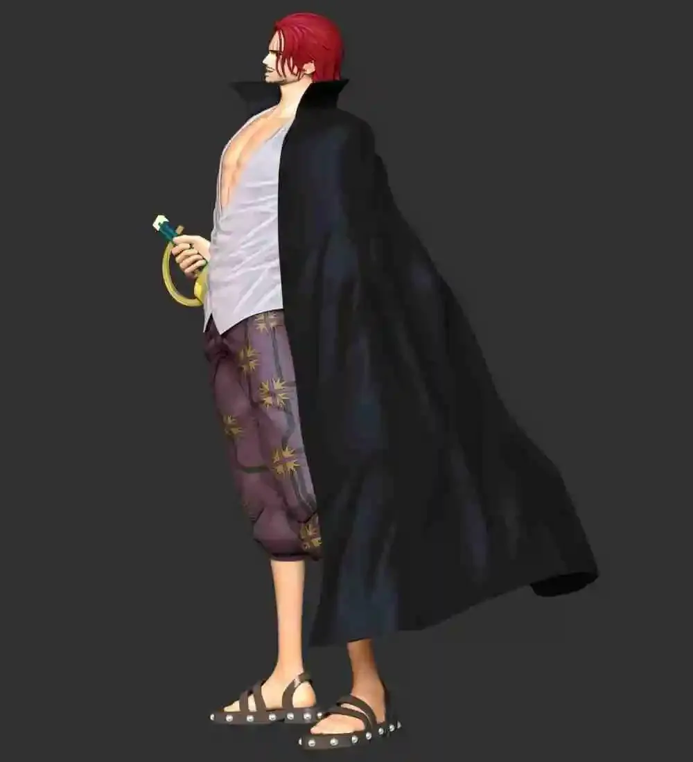 3D file red hair shanks 3d print statue - one piece figurine