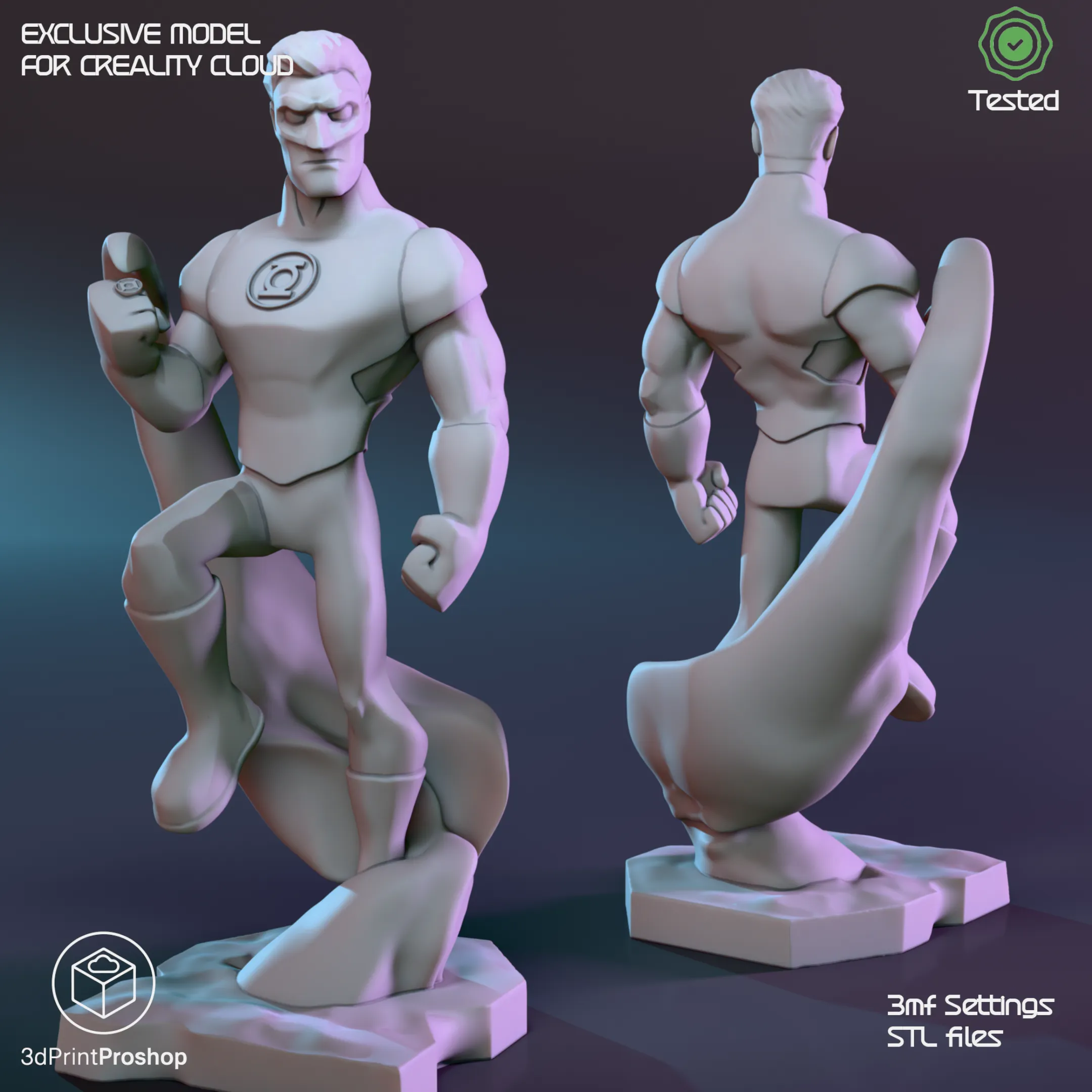 🌟 Green Lantern Miniature – 3D Printable Fan Art 💍