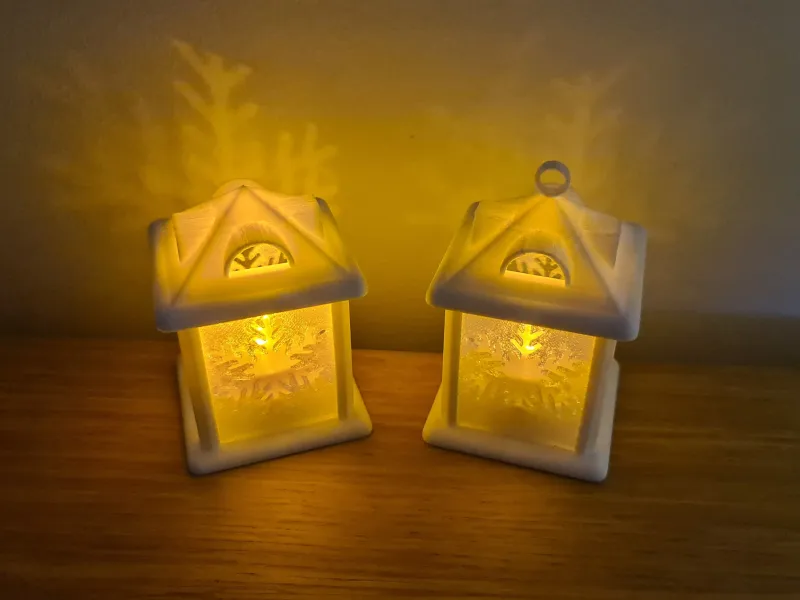 Cute Christmas Frosty Snow Lantern Shelf and Tree Decoration