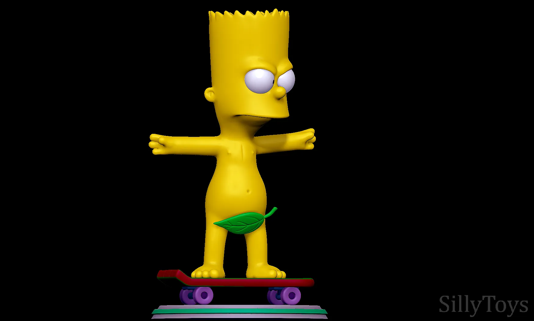 Bart Simpson Skating Naked - The Simpsons