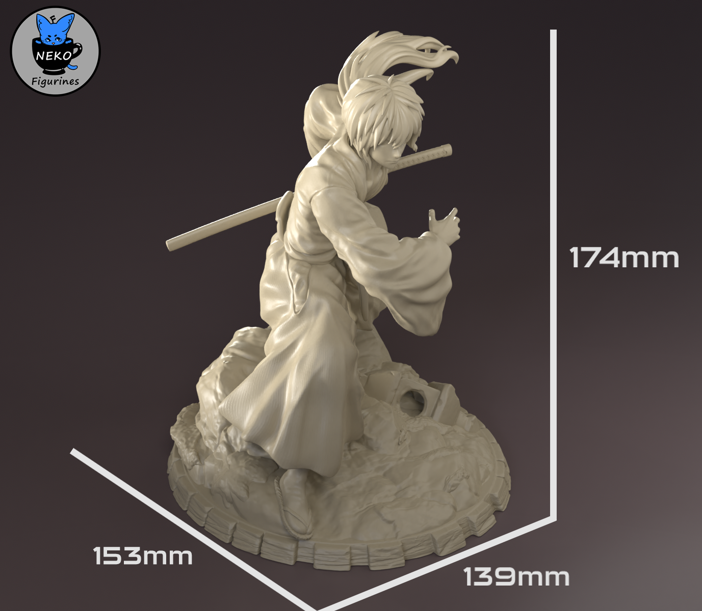 Himura Kenshin - RurouniKenshin Anime Figure for 3D Printing, 3D models  download