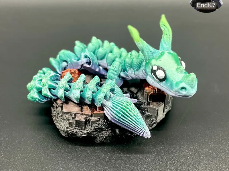 Graceful Dragon - Articulated - Print in Place - No Supports