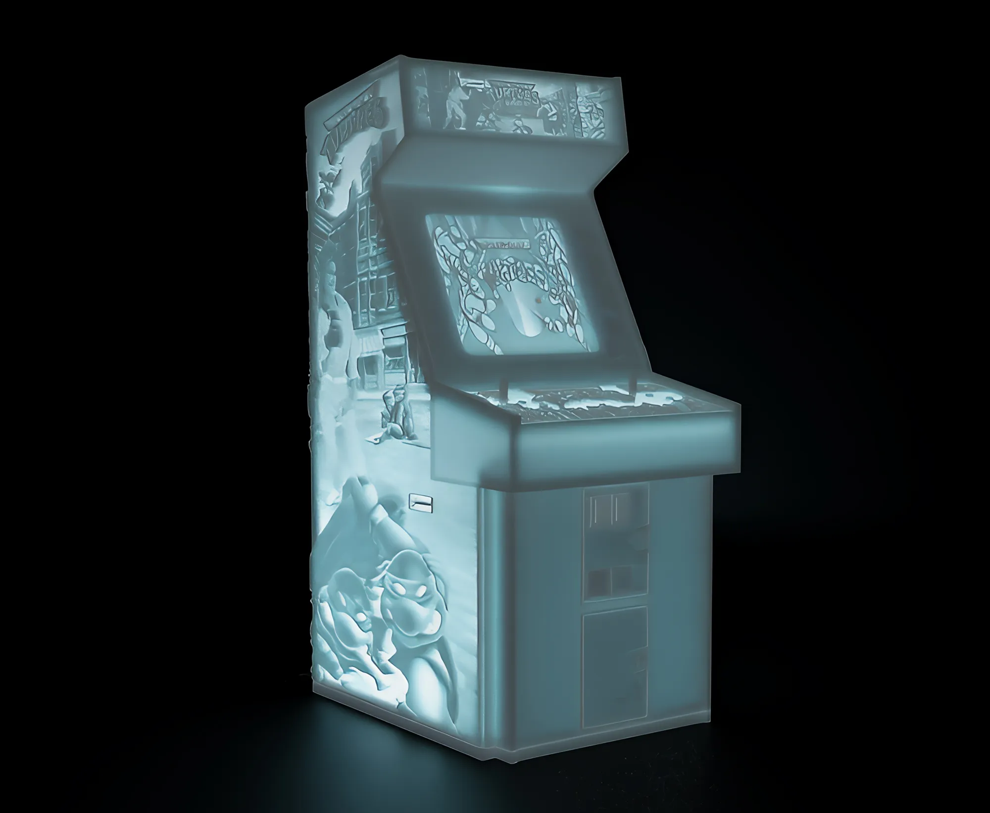 TMNT 1989 Arcade Cabinet with Lithophane