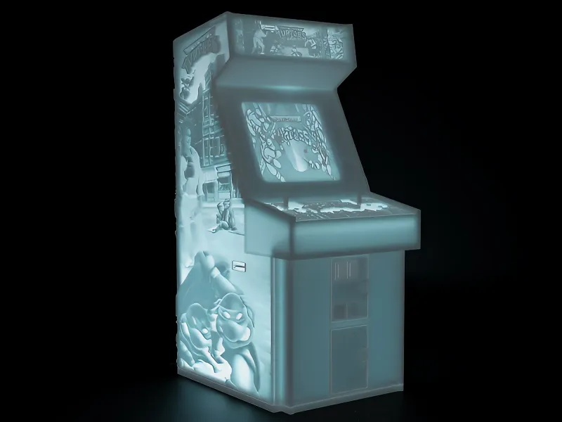 Cabinato arcade TMNT 1989 con litofania