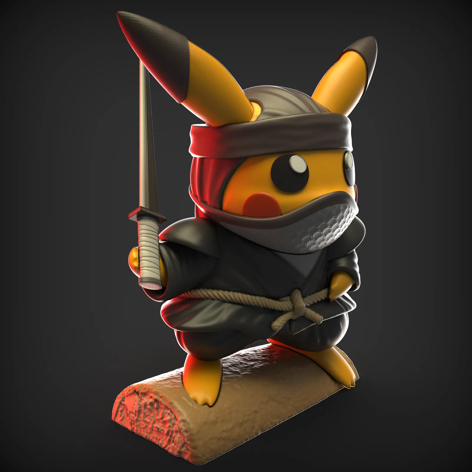 Characters & Creatures STL Download - PIKACHU NINJAby Portal_3D_Estudio