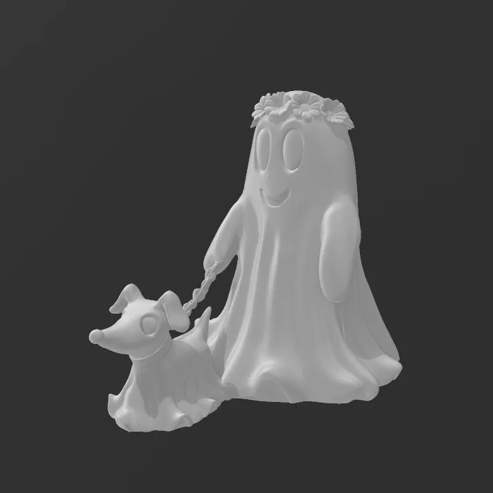 Floral ghost walking dog v3