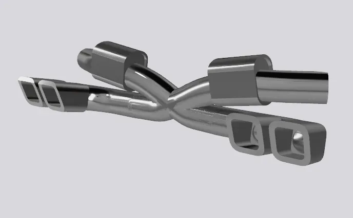 RC DRIFT CAR TWIN EXHAUST SYSTEM 1:10 SQUARE MUFFLER