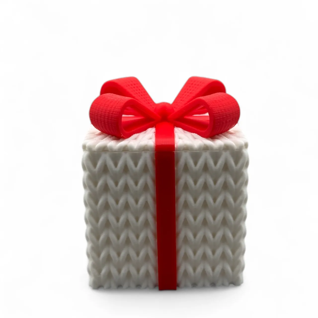 Cozy Knitted Christmas Gift Box with Snap Lid