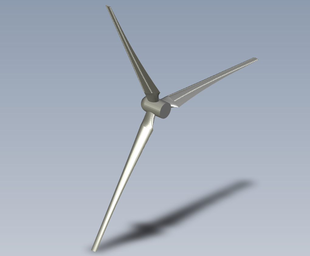 Wind Turbine GE1.5Megawatt Model (Smooth & Shark Denticle) 3D