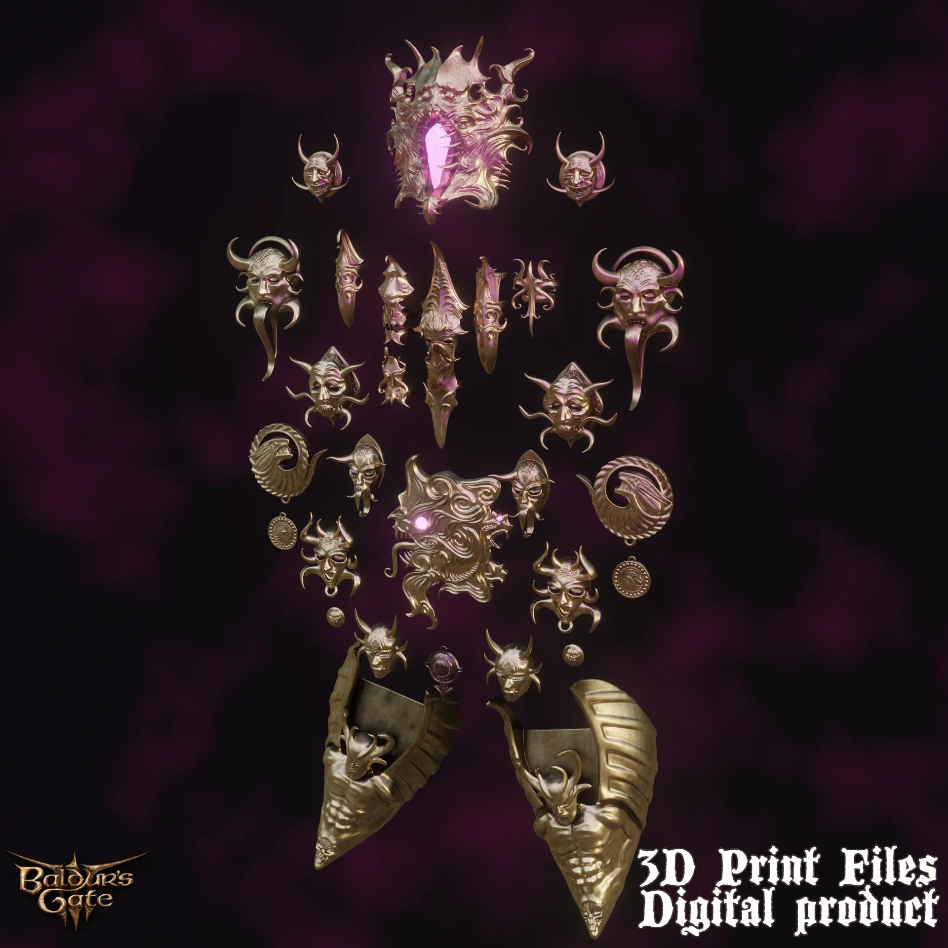 Fantasy Gortash's Cloth of Authority Accessories Cosplay Set
